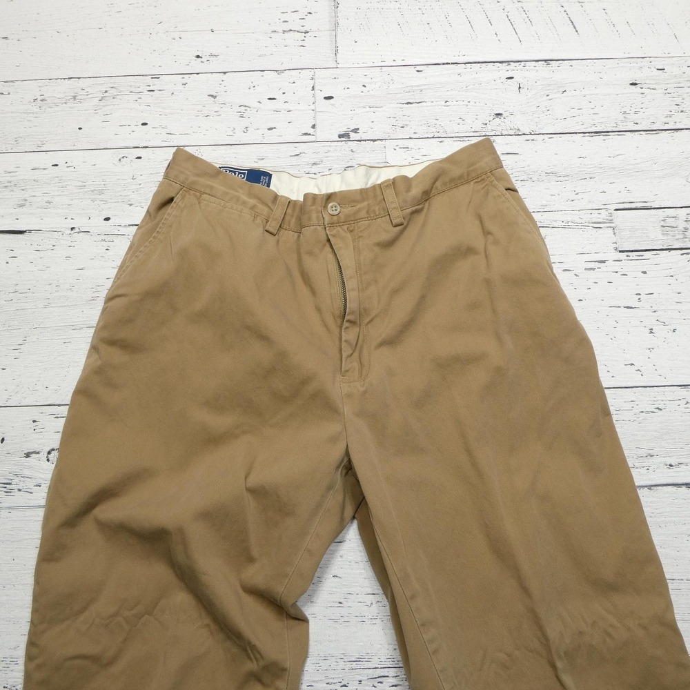 Polo Ralph Lauren Prospect Pants Mens 34x29 Beige Chino Classic Fit Pleated - Picture 4 of 9